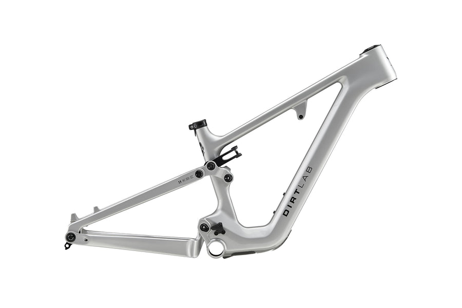 Dirtlab Iuhu CP pedal MTB frame — Concentric Pivot suspension, Gloss Silver Metallic finish