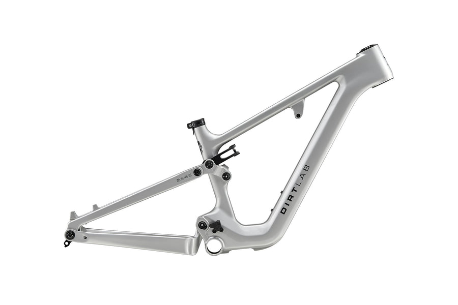 Dirtlab Iuhu CP pedal MTB frame — Concentric Pivot suspension, Gloss Silver Metallic finish