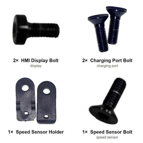 HMI, Charging Port & Speed Sensor Kit — Paratu CP (EC2) - kit contents