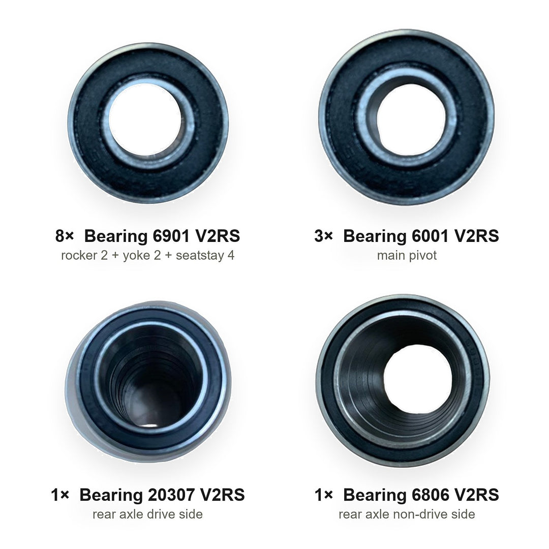 Complete Frame Bearing Kit — CP Platform - kit contents
