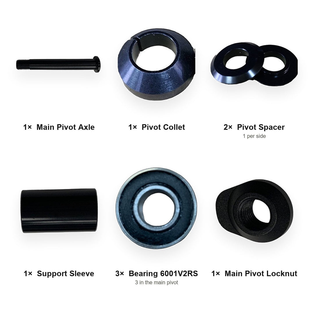 Main Pivot Full Kit — Chainstay (FT-CS) - kit contents