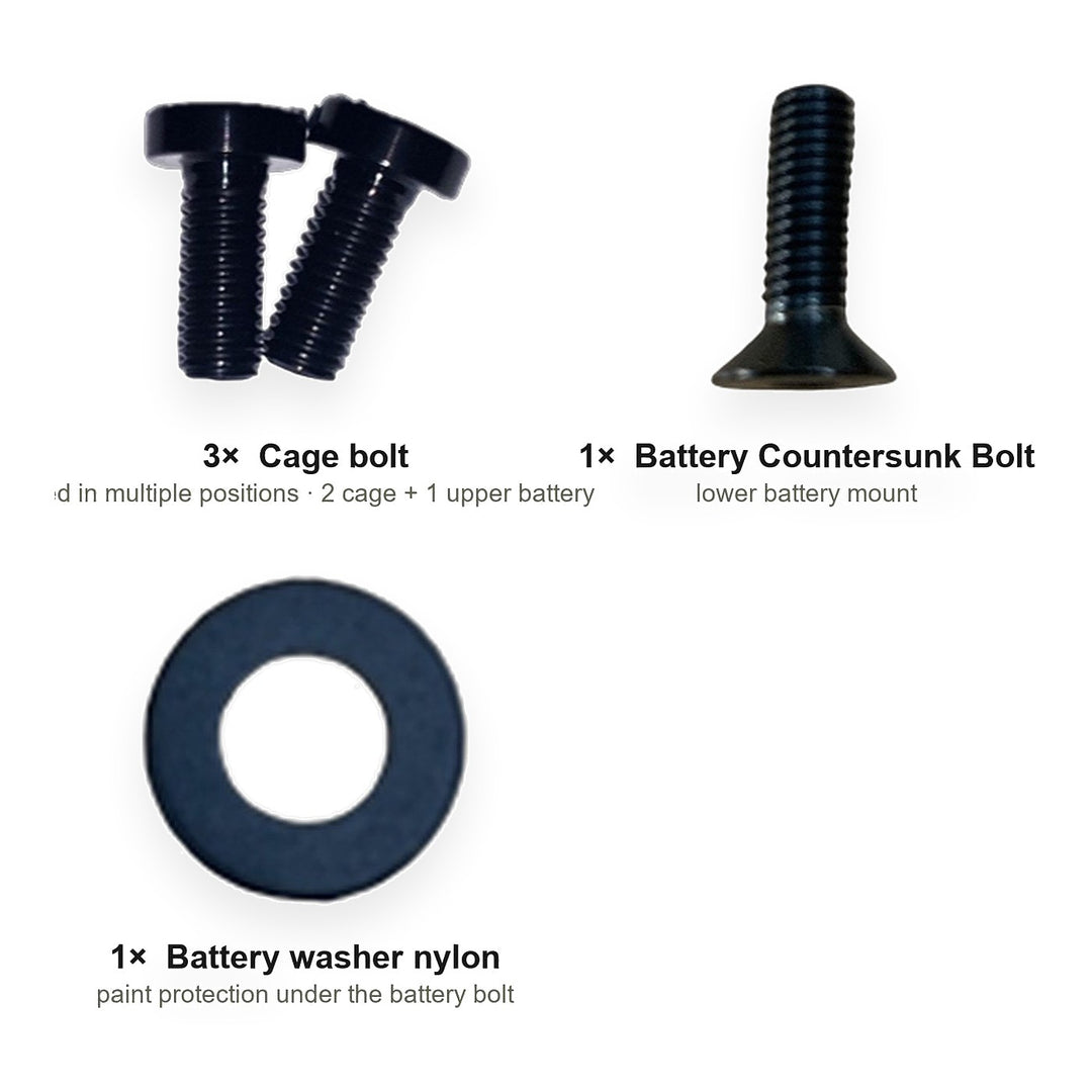 Battery & Cage Hardware Kit — Paratu CP (EC2) - kit contents