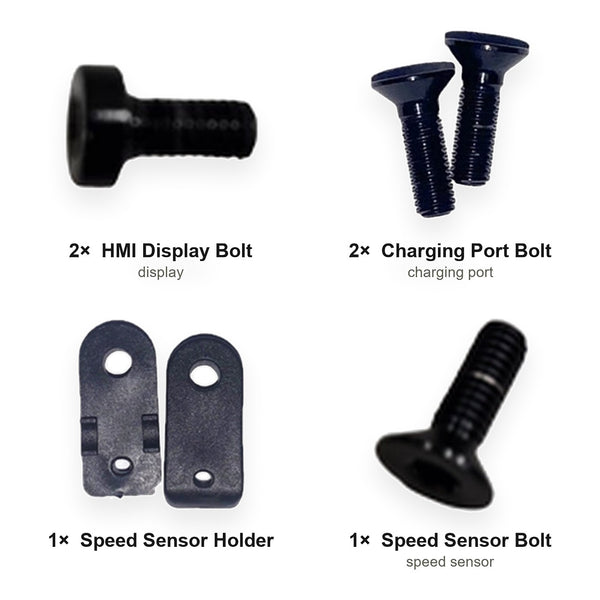 HMI, Charging Port & Speed Sensor Kit — Paratu CP (EC2) - kit contents