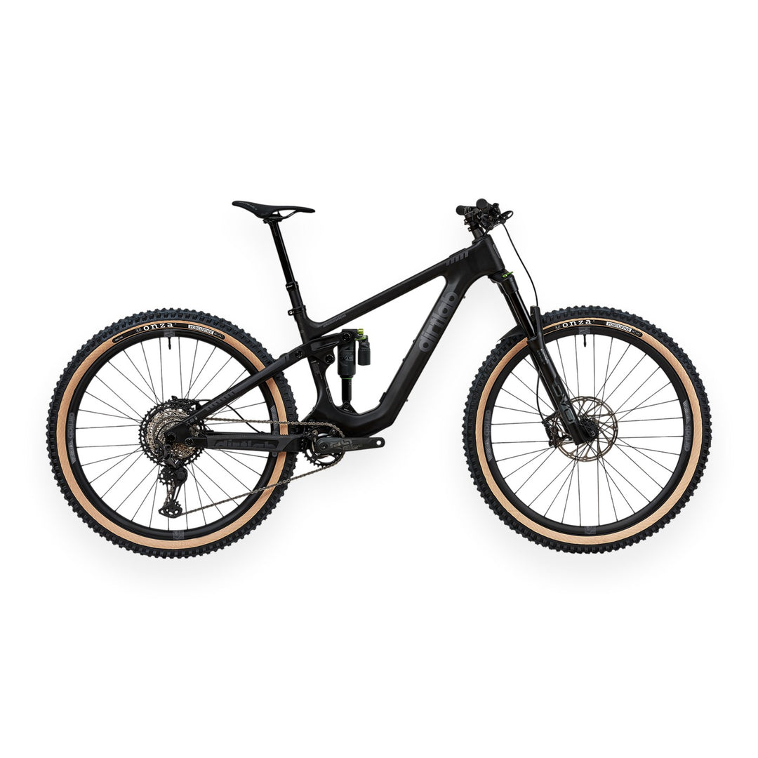 Paratu HL (E-Menace) complete eMTB build, Maxon BikeDrive AIR, side view - black, grey decals