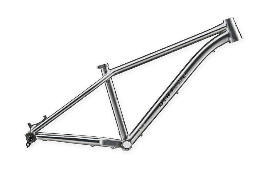 Iuhu titanium family hardtail frame, high polish titanium (final Iuhu HT photo coming)