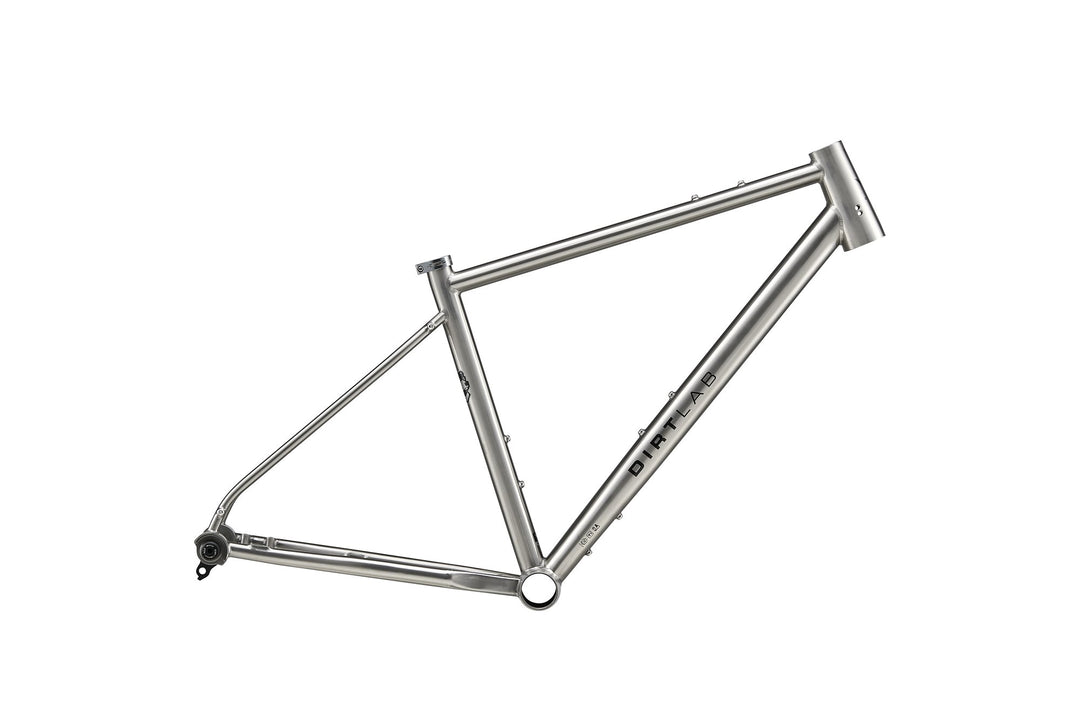 Dirtlab Haipis BP titanium frame — handbuilt 3Al-2.5V, raw brushed finish