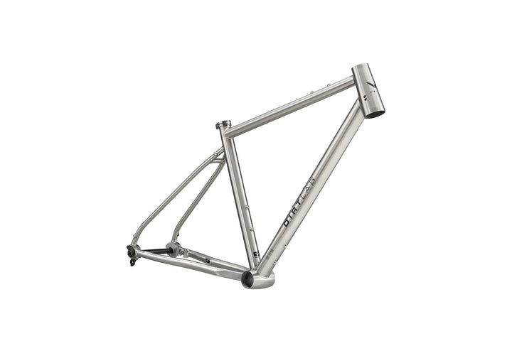 Dirtlab Haipis BP titanium frame — handbuilt 3Al-2.5V, raw brushed finish