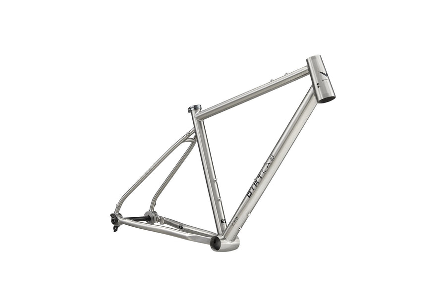 Dirtlab Haipis BP titanium frame — handbuilt 3Al-2.5V, raw brushed finish