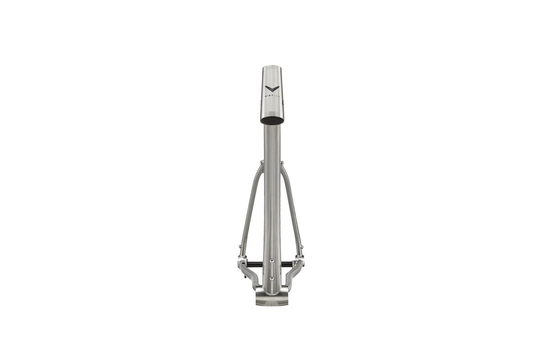 Dirtlab Haipis BP titanium frame — handbuilt 3Al-2.5V, raw brushed finish
