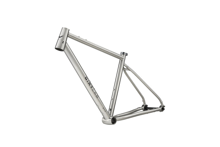 Dirtlab Haipis BP titanium frame — handbuilt 3Al-2.5V, raw brushed finish
