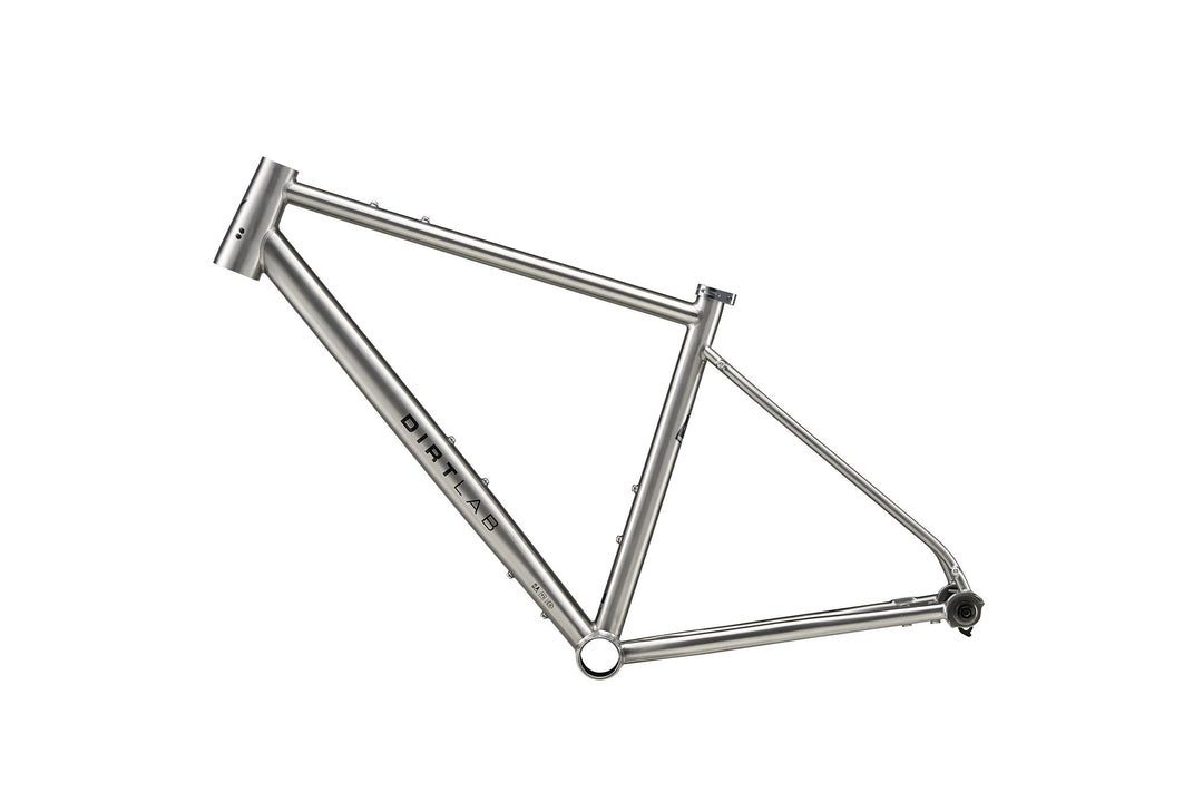 Dirtlab Haipis BP titanium frame — handbuilt 3Al-2.5V, raw brushed finish