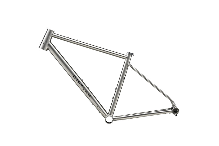 Dirtlab Haipis BP titanium frame — handbuilt 3Al-2.5V, raw brushed finish