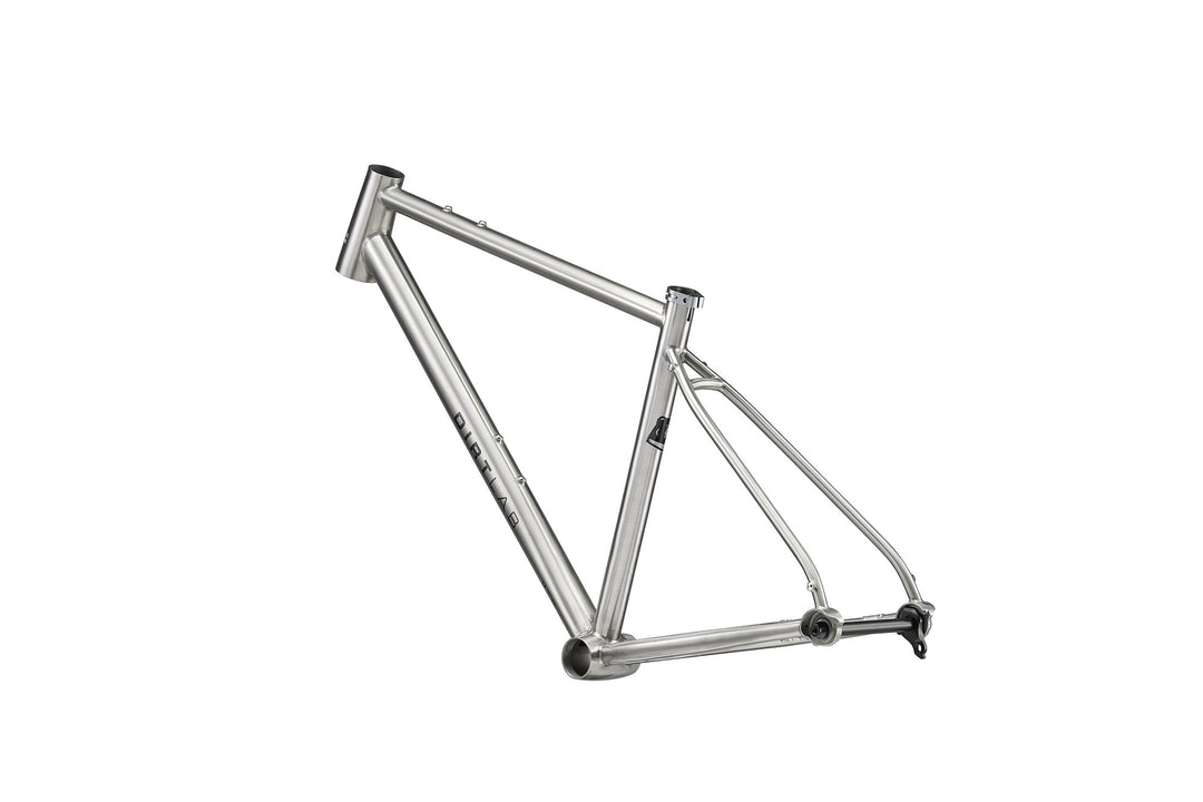 Dirtlab Haipis BP titanium frame — handbuilt 3Al-2.5V, raw brushed finish