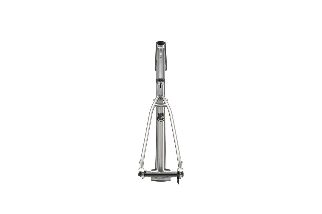 Dirtlab Haipis BP titanium frame — handbuilt 3Al-2.5V, raw brushed finish