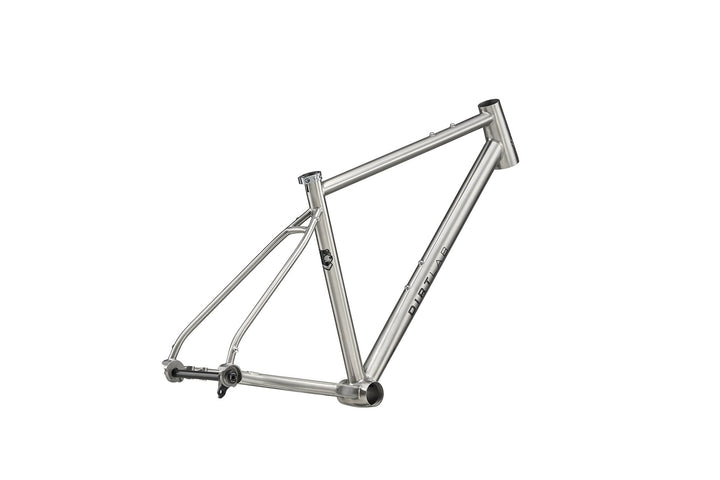Dirtlab Haipis BP titanium frame — handbuilt 3Al-2.5V, raw brushed finish