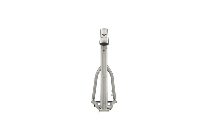Dirtlab Iuhu PT titanium frame — handbuilt, raw brushed finish