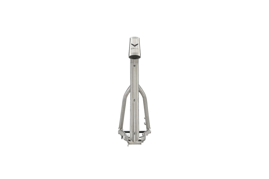 Dirtlab Iuhu PT titanium frame — handbuilt, raw brushed finish