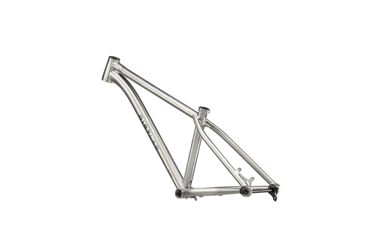 Dirtlab Iuhu PT titanium frame — handbuilt, raw brushed finish