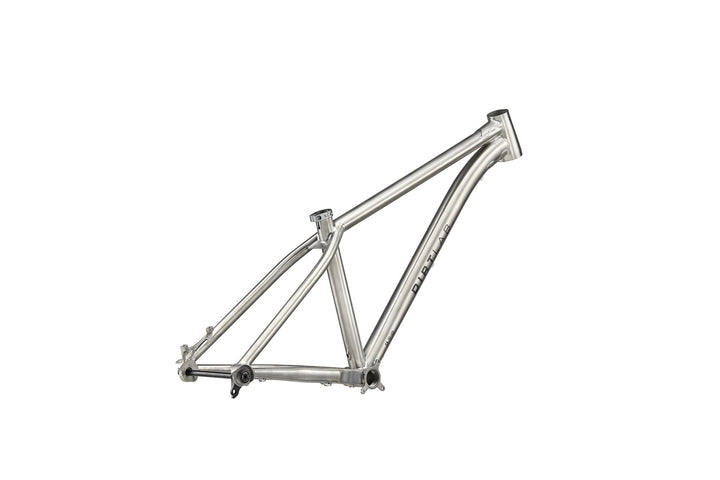 Dirtlab Iuhu PT titanium frame — handbuilt, raw brushed finish